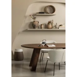 New WOOOD Admit eetkamerstoel bouclé Naturel