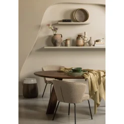 Discount WOOOD Admit eetkamerstoel bouclé Beige