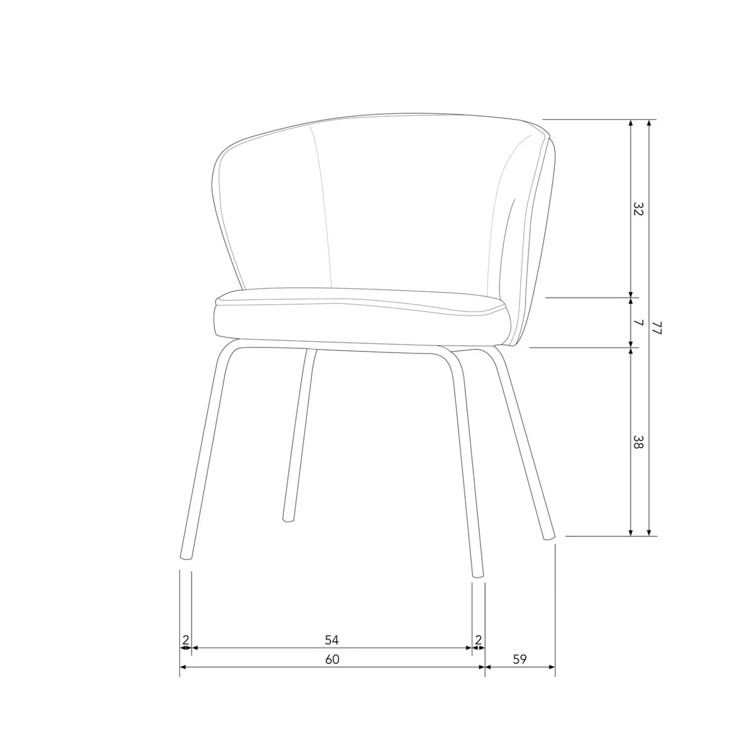 New WOOOD Admit eetkamerstoel velvet Khaki