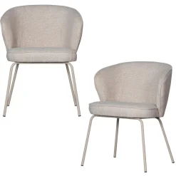 Clearance WOOOD Admit eetkamerstoel wollig geweven Kiezel