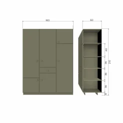 Clearance WOOOD Alfie legplankenset t.b.v. kledingkasten grenen forest