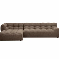 WOOOD Allure chaise longue links geweven stof Donkerbruin melange