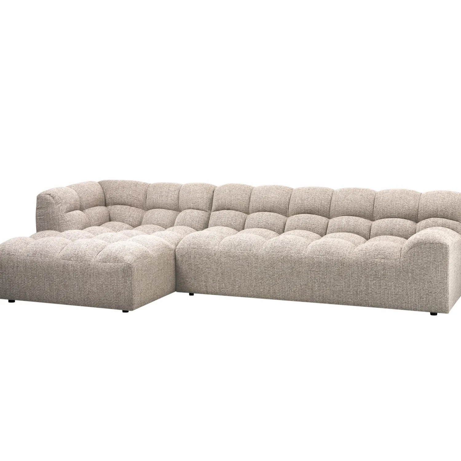 New WOOOD Allure chaise longue links geweven stof Naturel melange