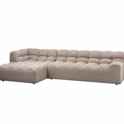 New WOOOD Allure chaise longue links geweven stof Bruin melange