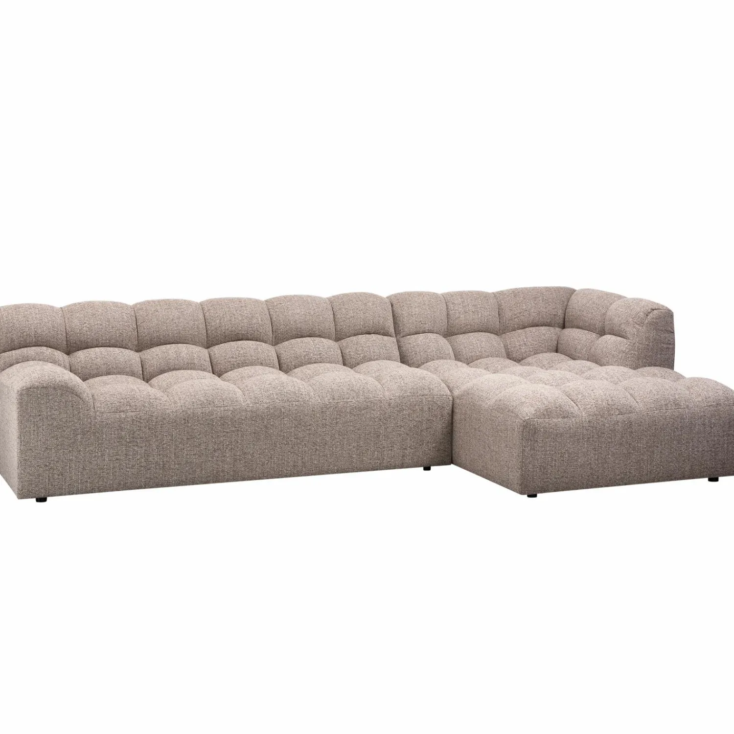Discount WOOOD Allure chaise longue rechts geweven stof Bruin melange