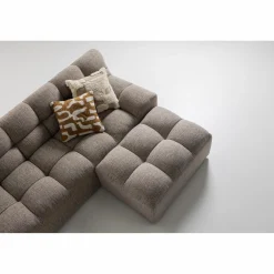 Clearance WOOOD Allure hocker geweven stof melange Bruin