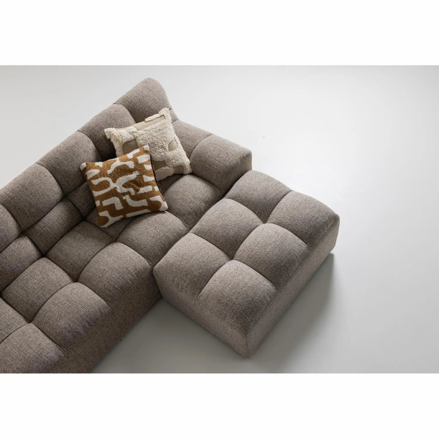 Clearance WOOOD Allure hocker geweven stof melange Bruin