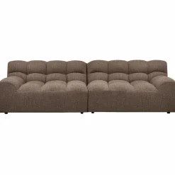 Outlet WOOOD Allure 3-zits bank geweven stof Donkerbruin melange