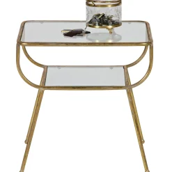 Sale WOOOD Amazing bijzettafel metaal/glas antique brass