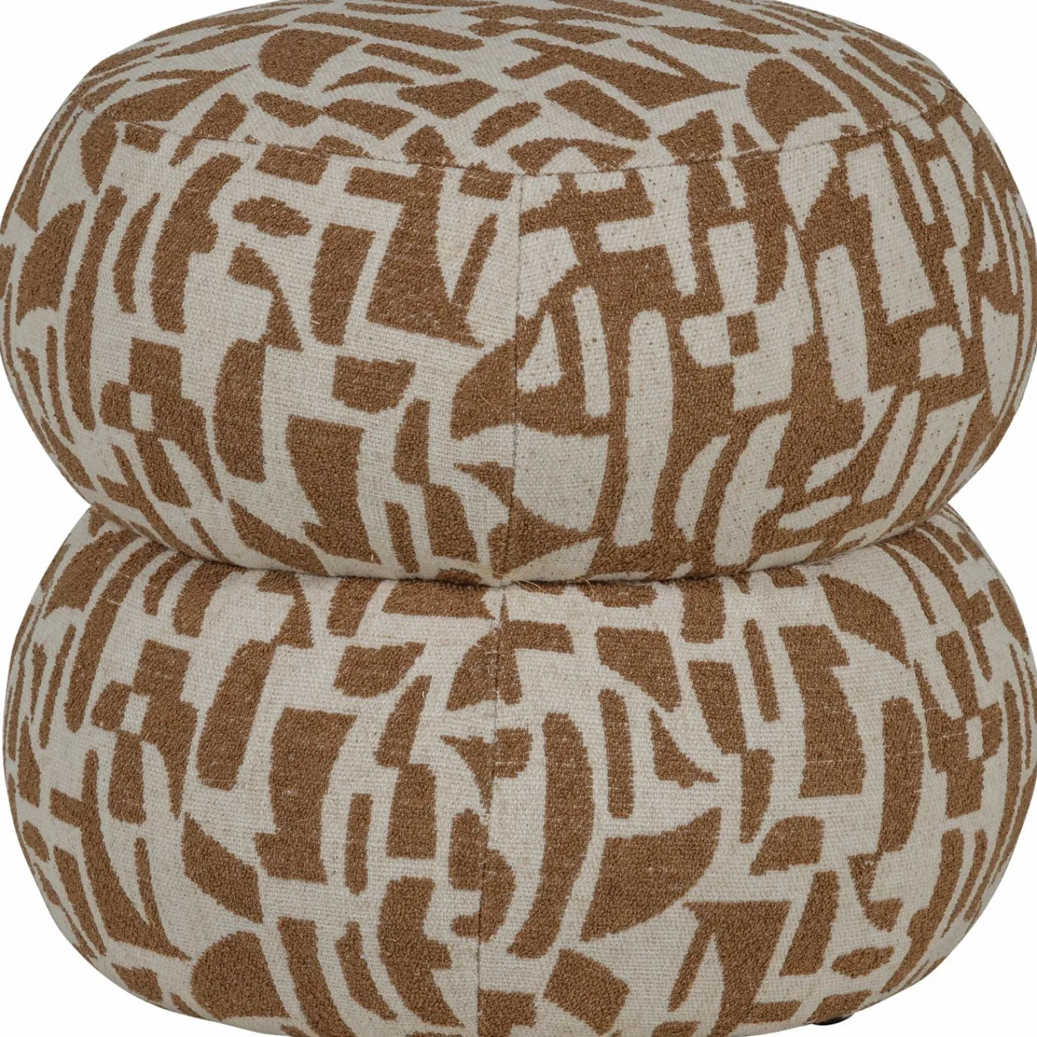 Best WOOOD Anic poef met grafisch patroon Bruin