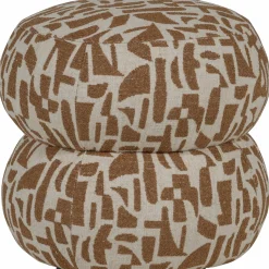 Best WOOOD Anic poef met grafisch patroon Bruin