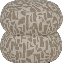 Hot WOOOD Anic poef met grafisch patroon Zand