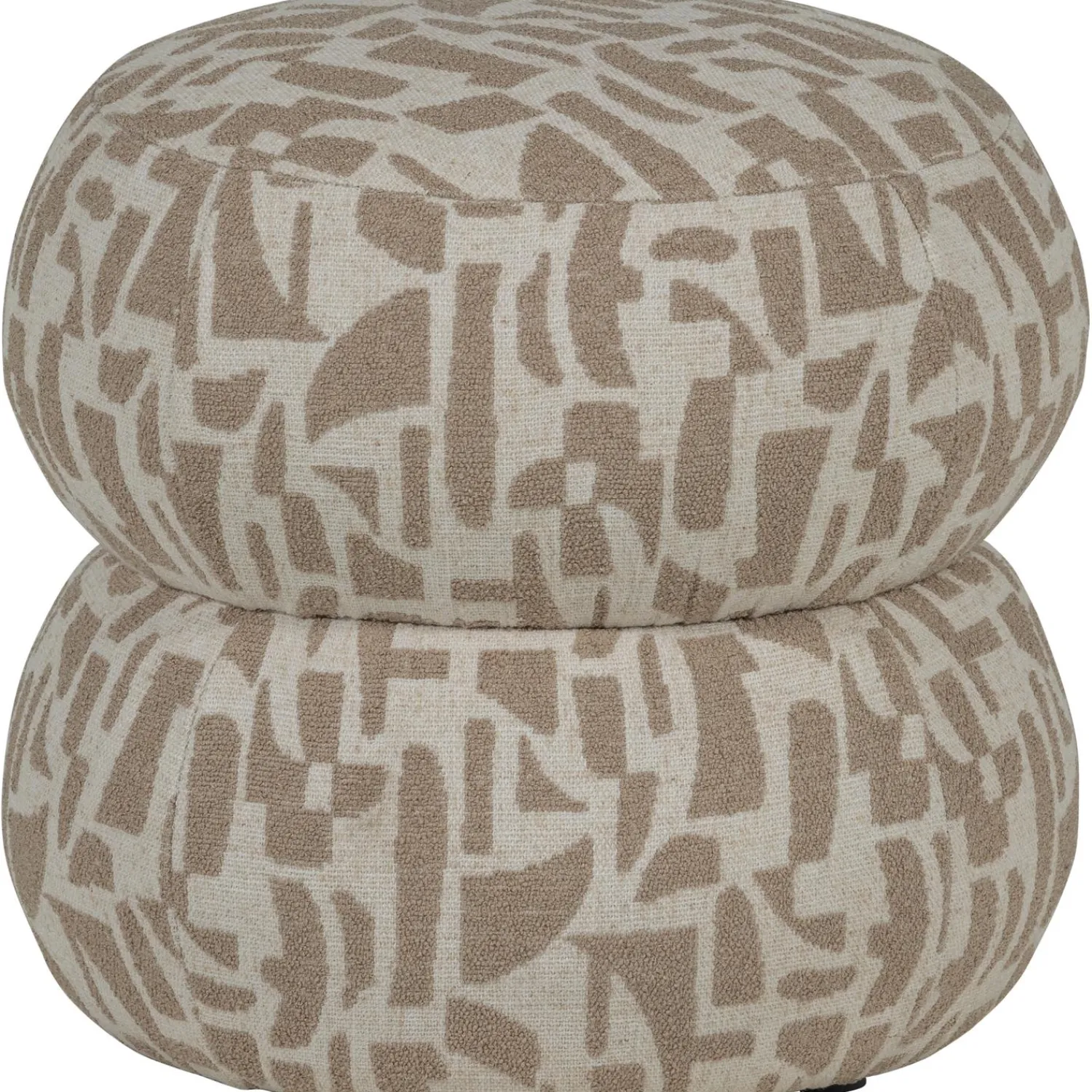 Hot WOOOD Anic poef met grafisch patroon Zand