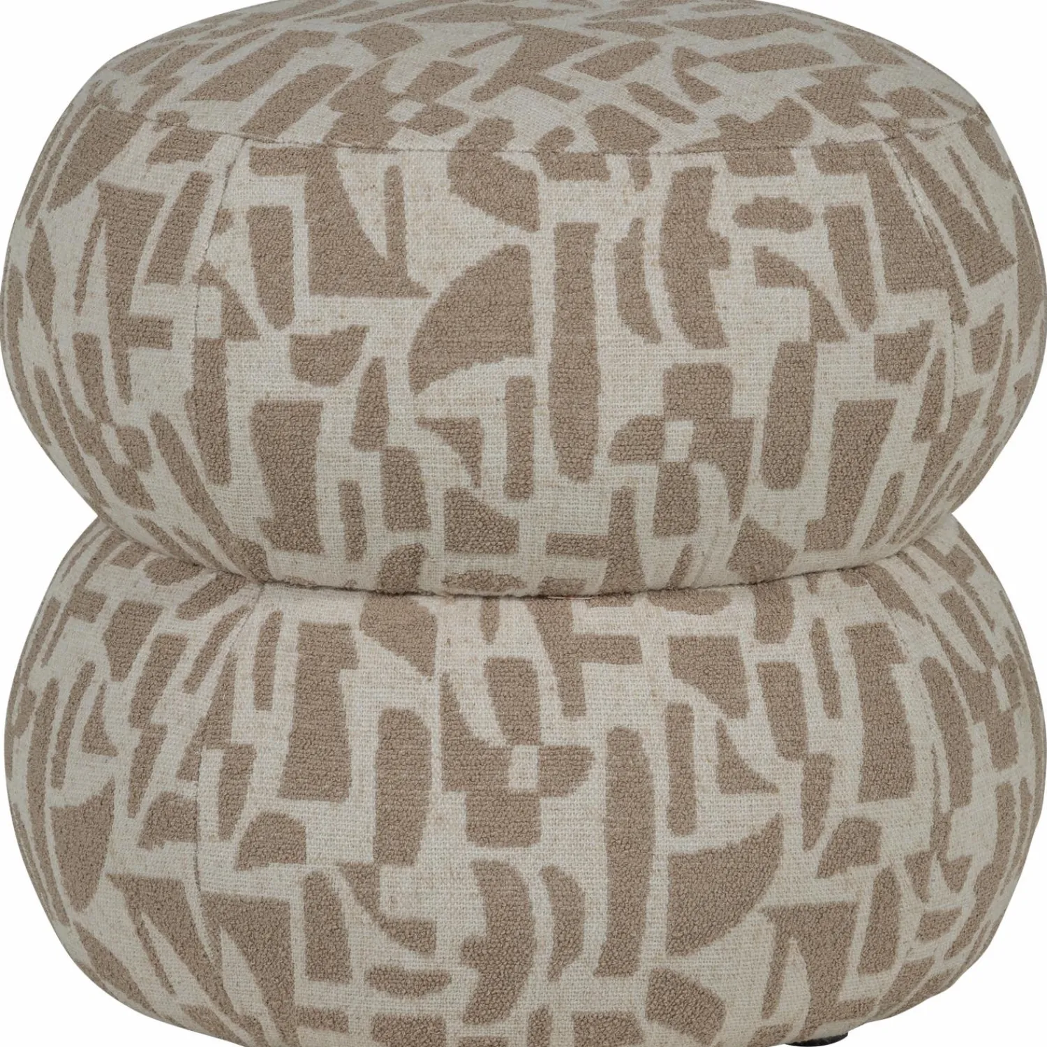 Hot WOOOD Anic poef met grafisch patroon Zand