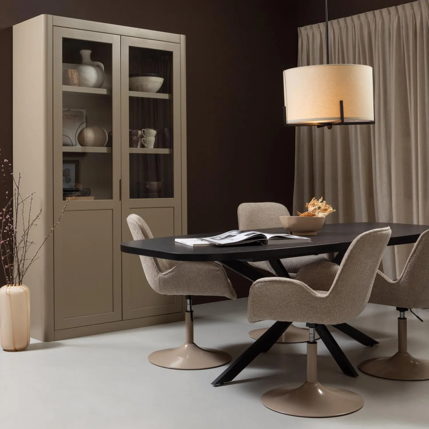 Online WOOOD Arros eettafel uitschuifbaar 180-220x90 cm mdf zwart