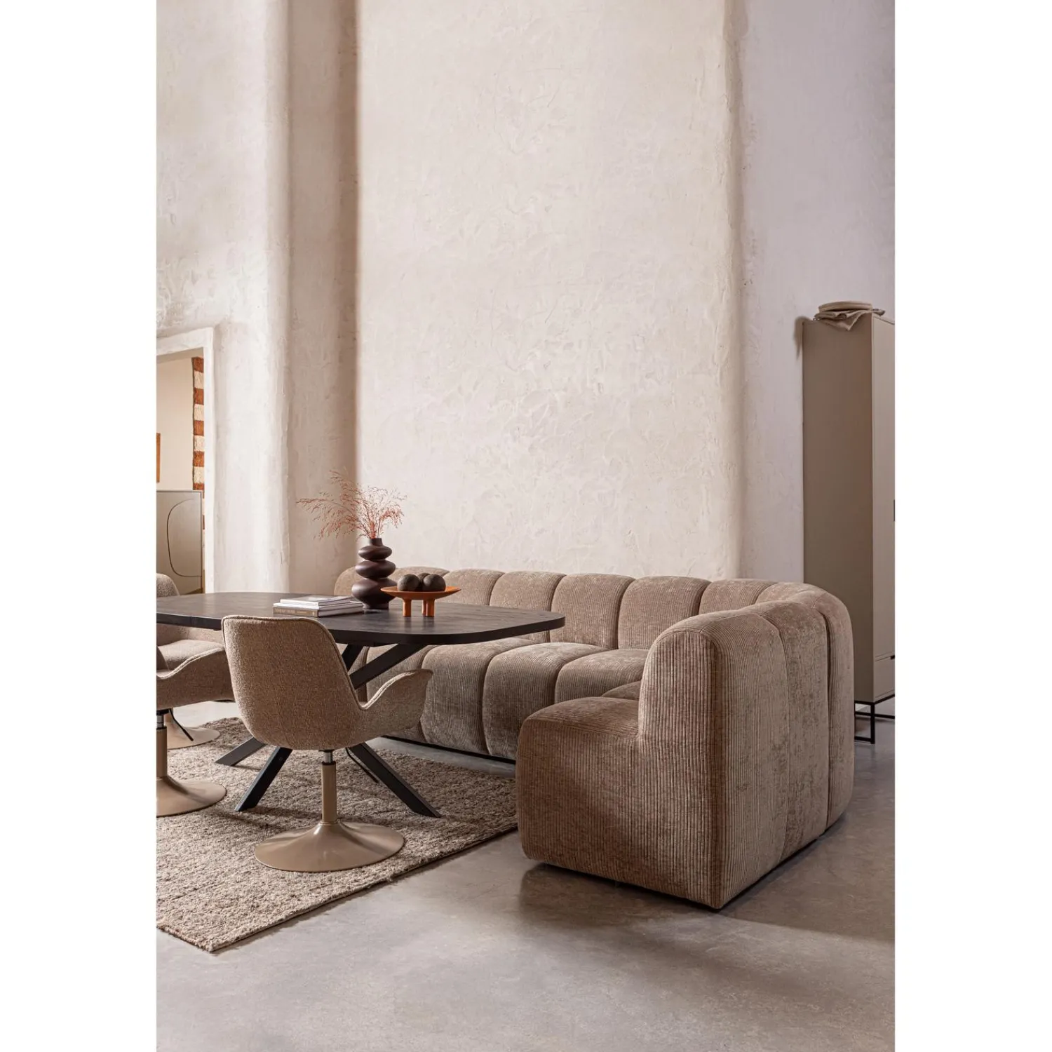 Online WOOOD Arros eettafel uitschuifbaar 180-220x90 cm mdf zwart