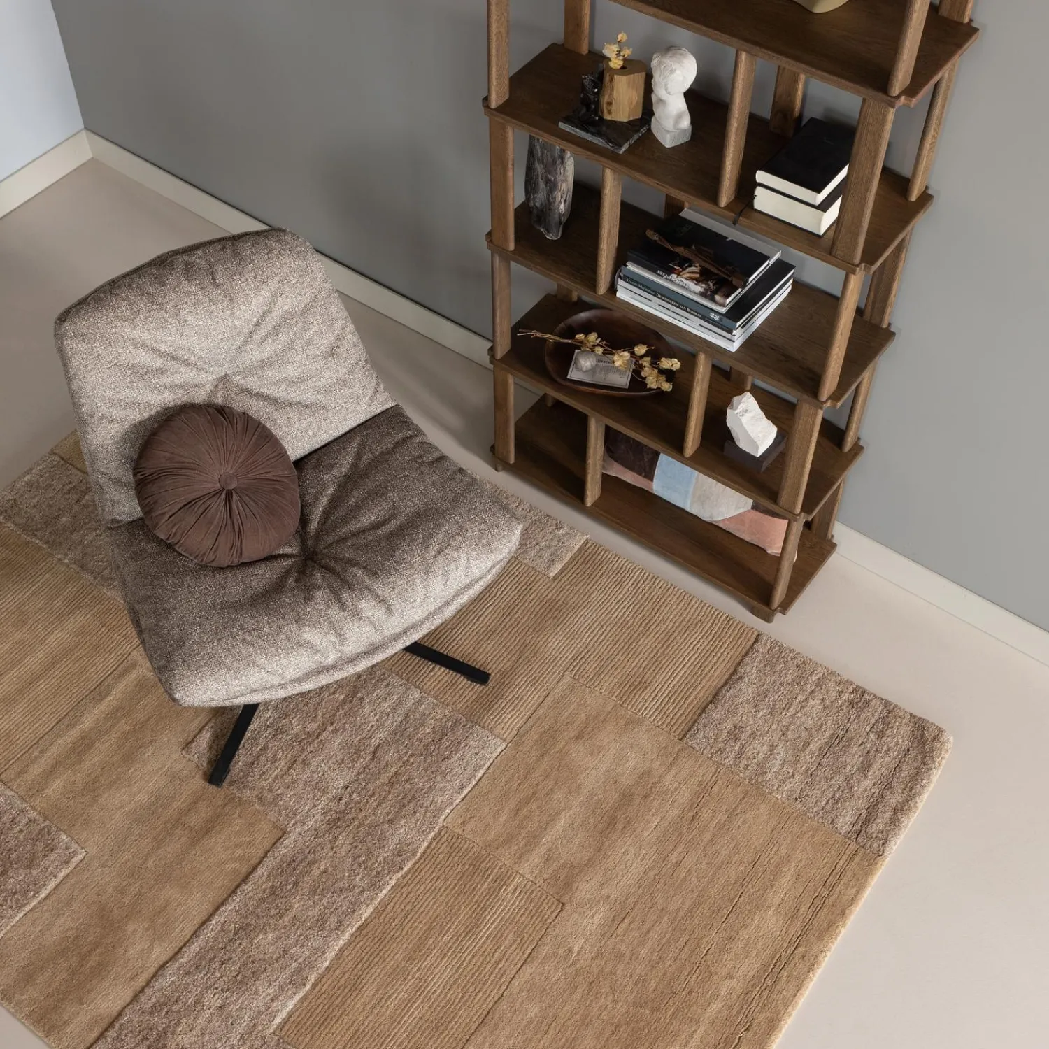 Sale WOOOD Arve draaifauteuil bedrukte stof natural melange