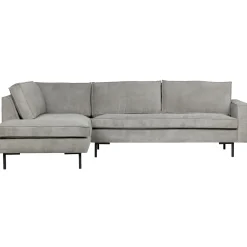 Hot WOOOD Arwin hoekbank ribstof links vergrijsd groen Verweerd groen