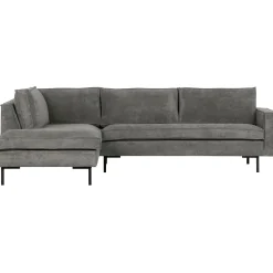 Discount WOOOD Arwin hoekbank ribstof links Olijfgroen