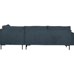 Outlet WOOOD Arwin hoekbank ribstof rechts staal Blauw
