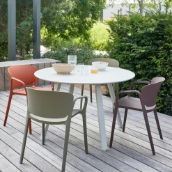 WOOOD Auke buitentafel aluminium mist 75xø120 cm