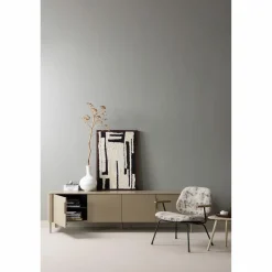 Online WOOOD Aure fauteuil chenille beige/zwart