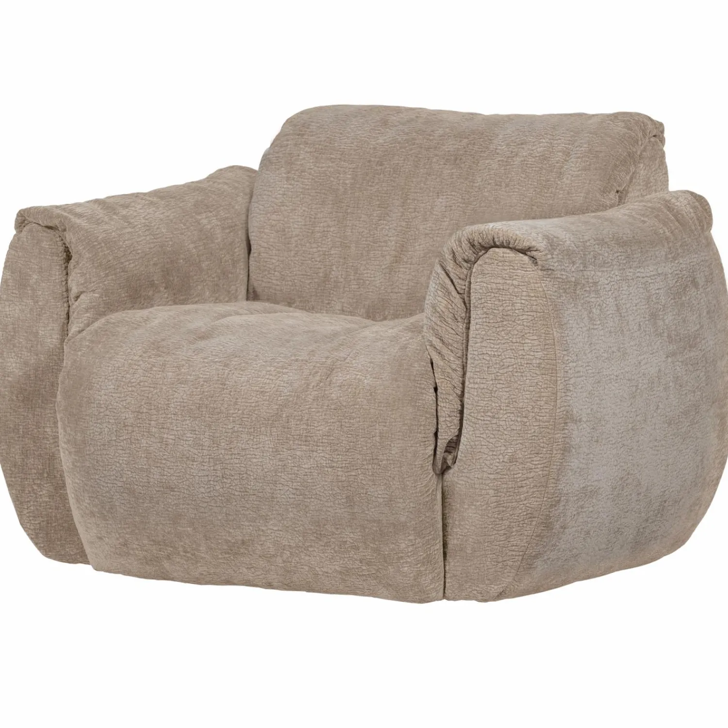 Online WOOOD Baggy draaifauteuil 3D chenille Zand
