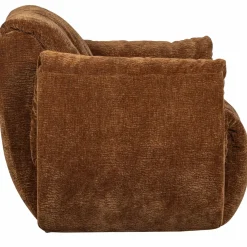 Best WOOOD Baggy draaifauteuil 3D chenille Middenbruin