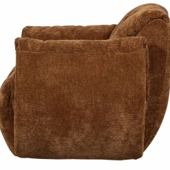 Best WOOOD Baggy draaifauteuil 3D chenille Middenbruin