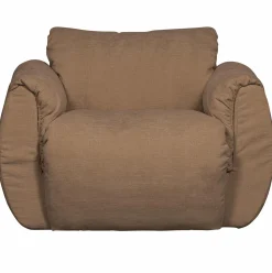 Hot WOOOD Baggy draaifauteuil geweven chenille Bruin