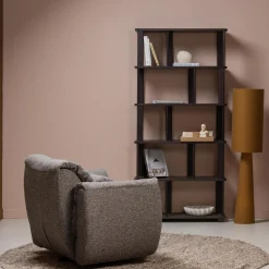 Sale WOOOD Baggy draaifauteuil geweven stof Warmgrijs melange