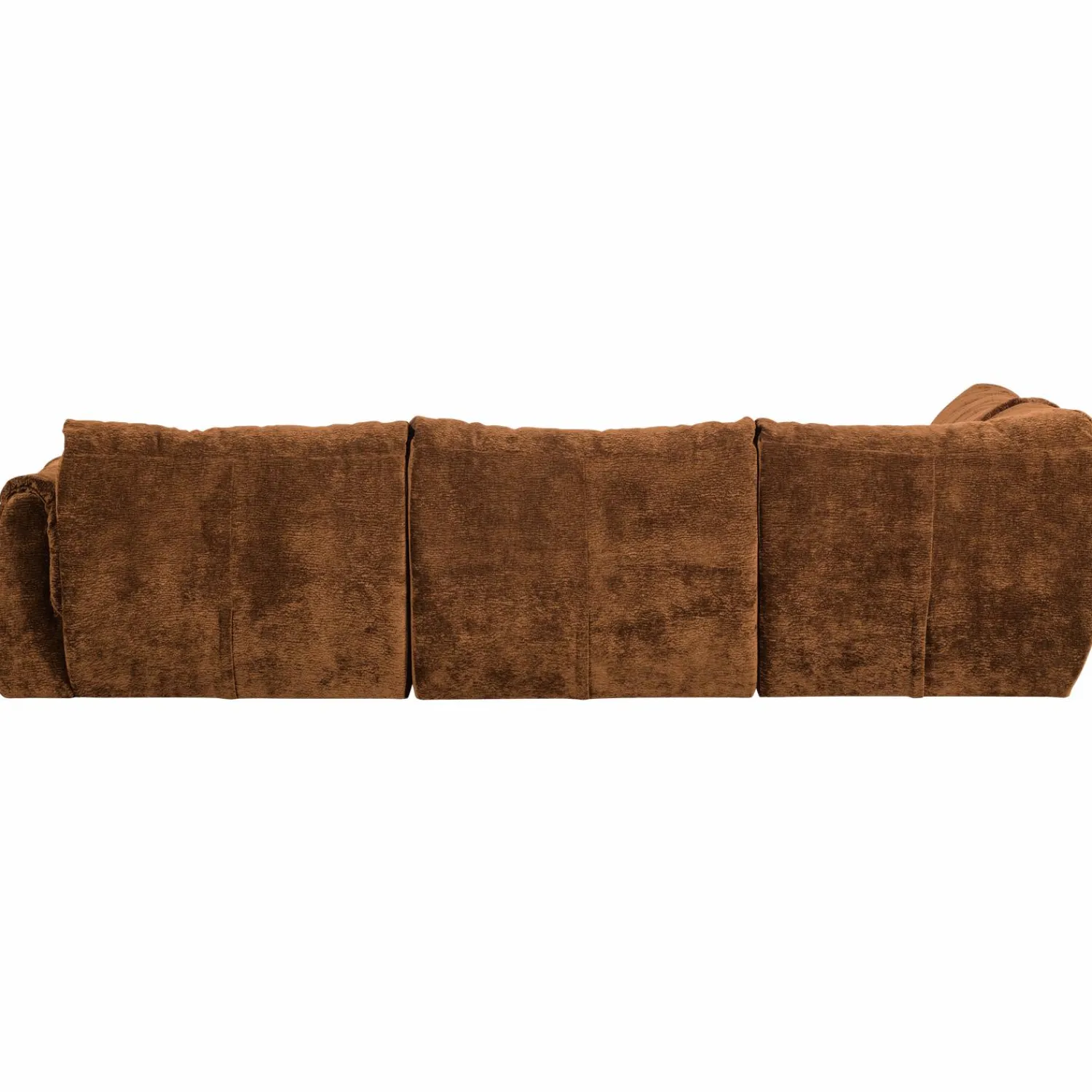 Discount WOOOD Baggy hoekbank links 3D chenille Middenbruin