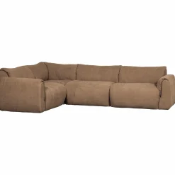 Hot WOOOD Baggy hoekbank links geweven chenille Bruin