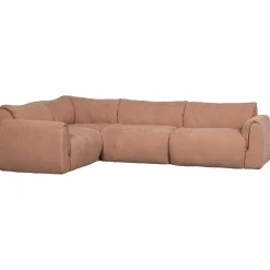 New WOOOD Baggy hoekbank links geweven chenille oud roze Oudroze