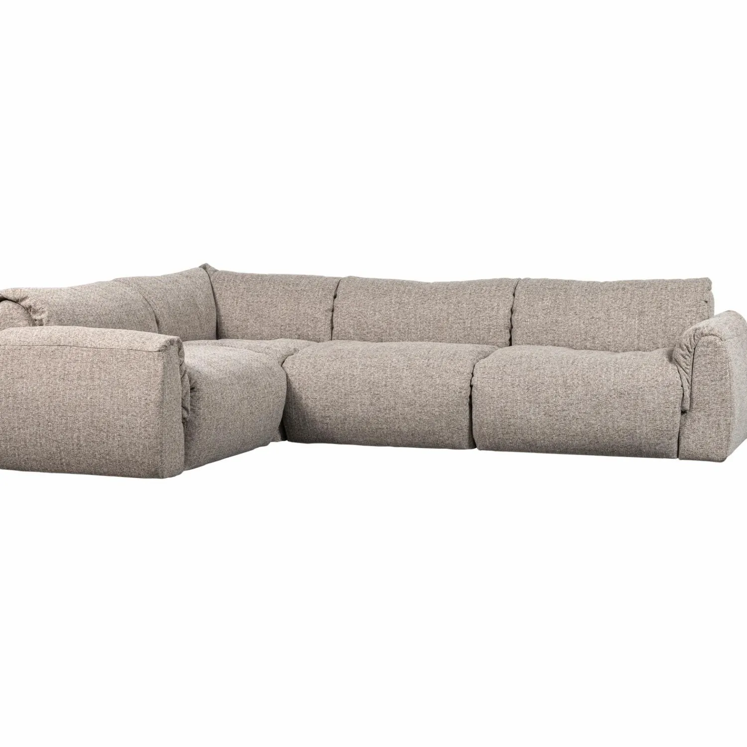 Clearance WOOOD Baggy hoekbank links geweven stof Naturel melange