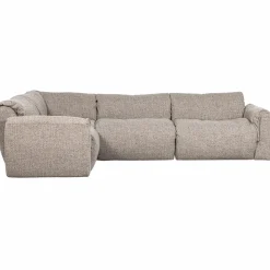 Clearance WOOOD Baggy hoekbank links geweven stof Naturel melange