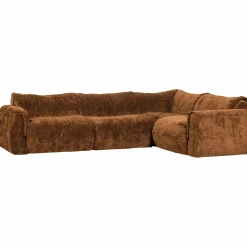 Clearance WOOOD Baggy hoekbank rechts 3D chenille Middenbruin
