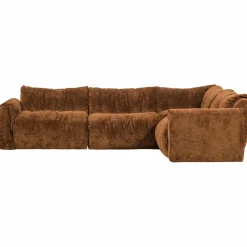 Clearance WOOOD Baggy hoekbank rechts 3D chenille Middenbruin