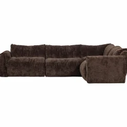 New WOOOD Baggy hoekbank rechts 3D chenille Donkerbruin