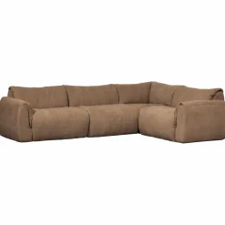 Hot WOOOD Baggy hoekbank rechts geweven chenille Bruin