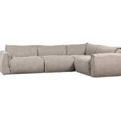 New WOOOD Baggy hoekbank rechts geweven stof Naturel melange