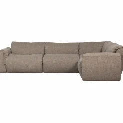 Online WOOOD Baggy hoekbank rechts geweven stof Bruin melange