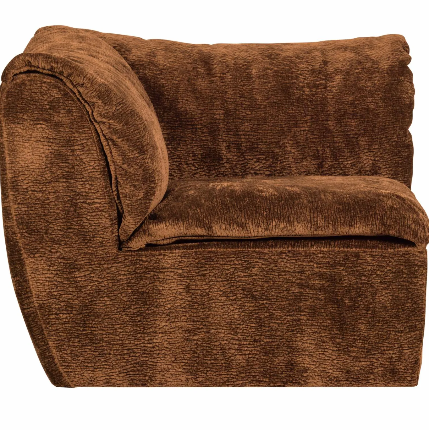 Online WOOOD Baggy hoekelement 3D chenille Middenbruin