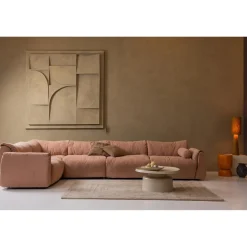 Best WOOOD Baggy hoekelement geweven chenille Oudroze