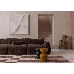 WOOOD Baggy rolkussen 50xø23 cm 3D chenille Donkerbruin