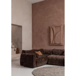 WOOOD Baggy rolkussen 50xø23 cm 3D chenille Donkerbruin