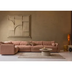 Online WOOOD Baggy rolkussen 50xø23 cm geweven chenille oud roze Oudroze