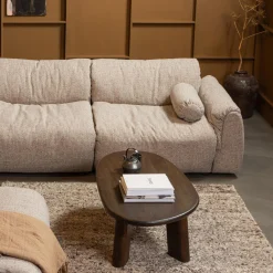 New WOOOD Baggy rolkussen 50xø23 cm geweven stof Bruin melange