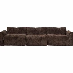 Clearance WOOOD Baggy 3-zits bank 3D chenille Donkerbruin