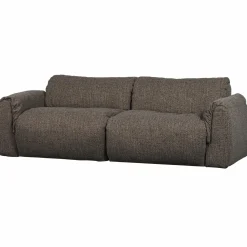 Discount WOOOD Baggy 2-zits bank geweven stof warmgrijs melange Warm grijs melange